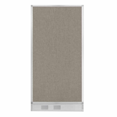 Versare Hush Panel Configurable Cubicle Partition 3' x 6' Warm Pebble Fabric W/ Cable Channel 1812566
